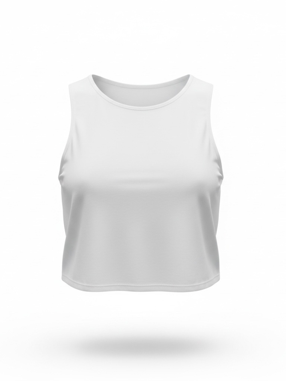 White Women's Sleeveless Crop Tank Top
